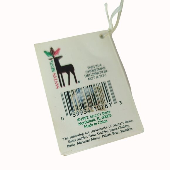 Vintage 1992 Santas Best Stubby Super Artist SantakinsPoseable Christmas Ornamen - Picture 6 of 6